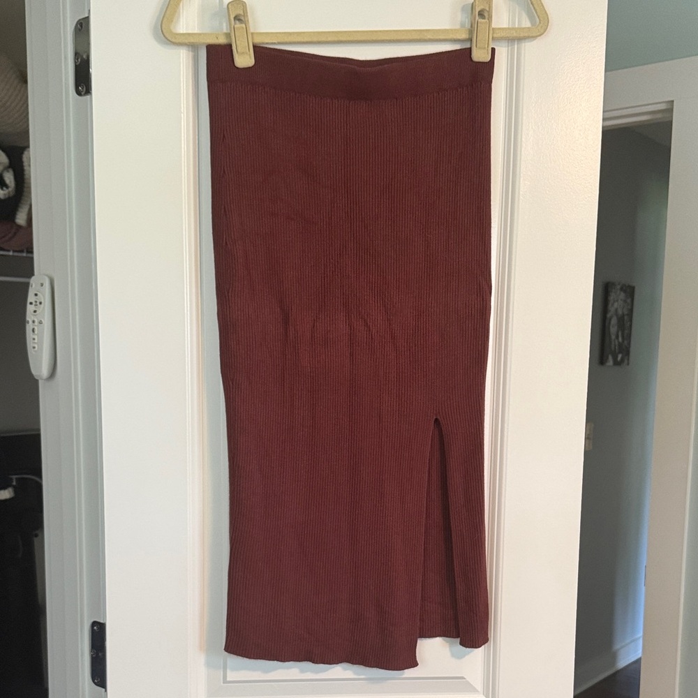 Abercrombie & Fitch Easy Ribbed Midi Skirt